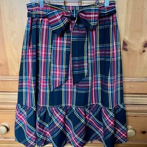 J. Crew plaid party skirt with bow